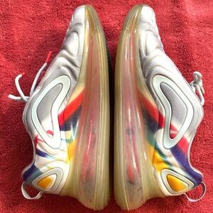 Nike White Sneakers with Rainbow Accents and Translucent Sole